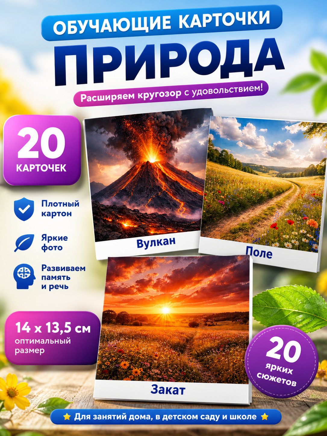 Развивающие карточки Природа