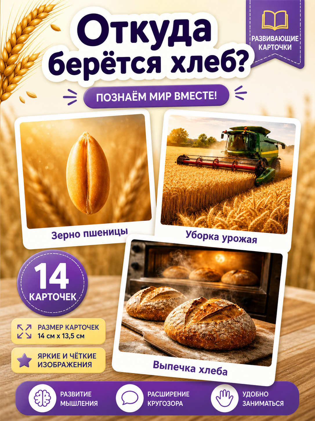 Развивающие карточки Откуда берется хлеб