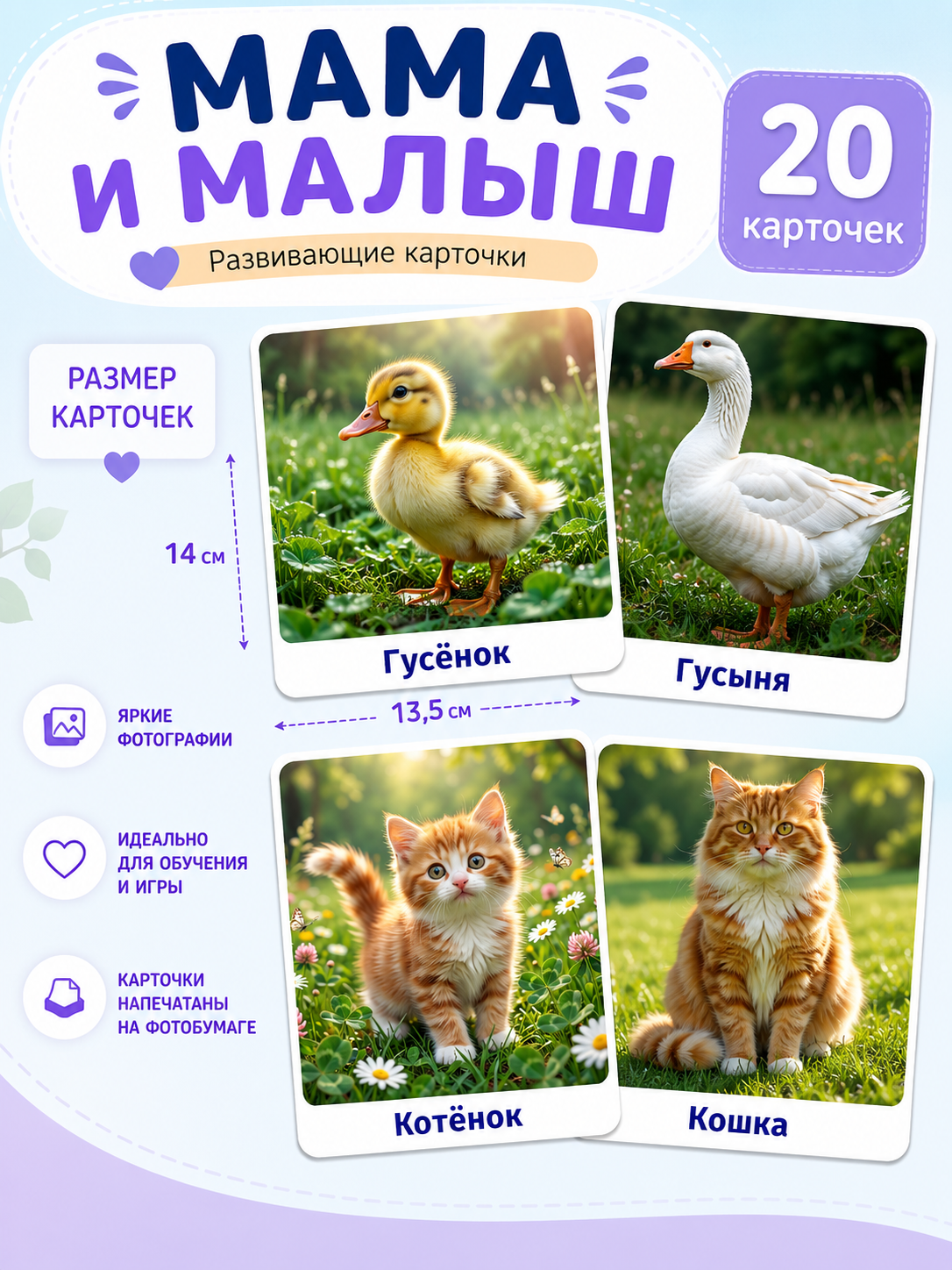 Развивающие карточки Мама и малыш ч.1